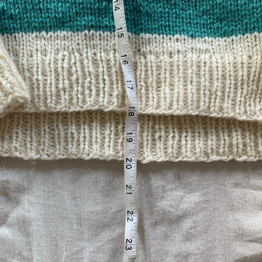 Handmade 100% wool. Colorful Striped Women's Sweater - Picture 2 of 4